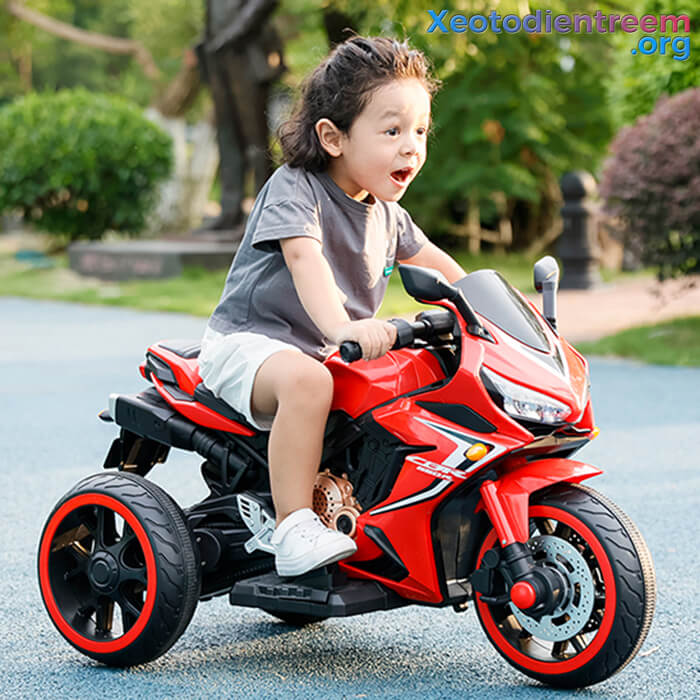Xe mô tô điện trẻ em N518 3 bánh sáng đèn 7